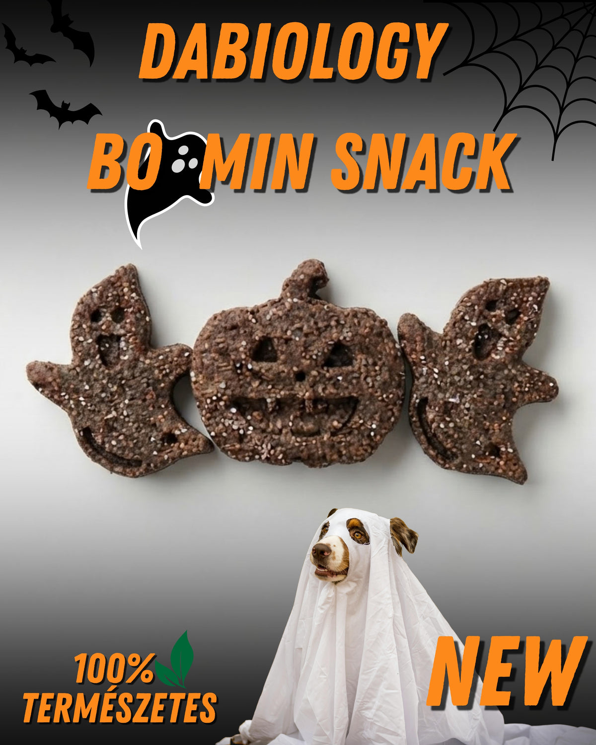 Dabiology Boomin snack- 100% természetes sertésmájas jutalomfalat kutyáknak Halloween limitált kiadás-100g