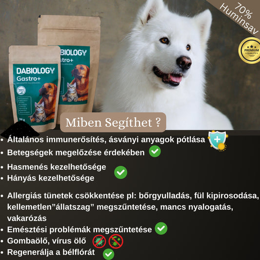 Gastro+  Allergiás tüneteket csökkentő, Immunerősítő Huminsav 100g