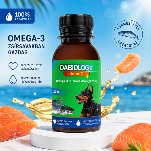 100% Hidegen Sajtolt Lazacolaj Kutyáknak és Macskáknak  100ml